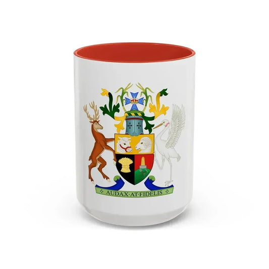 Coat of Arms of Queensland - Accent Coffee Mug 15oz Red - Go Mug Yourself