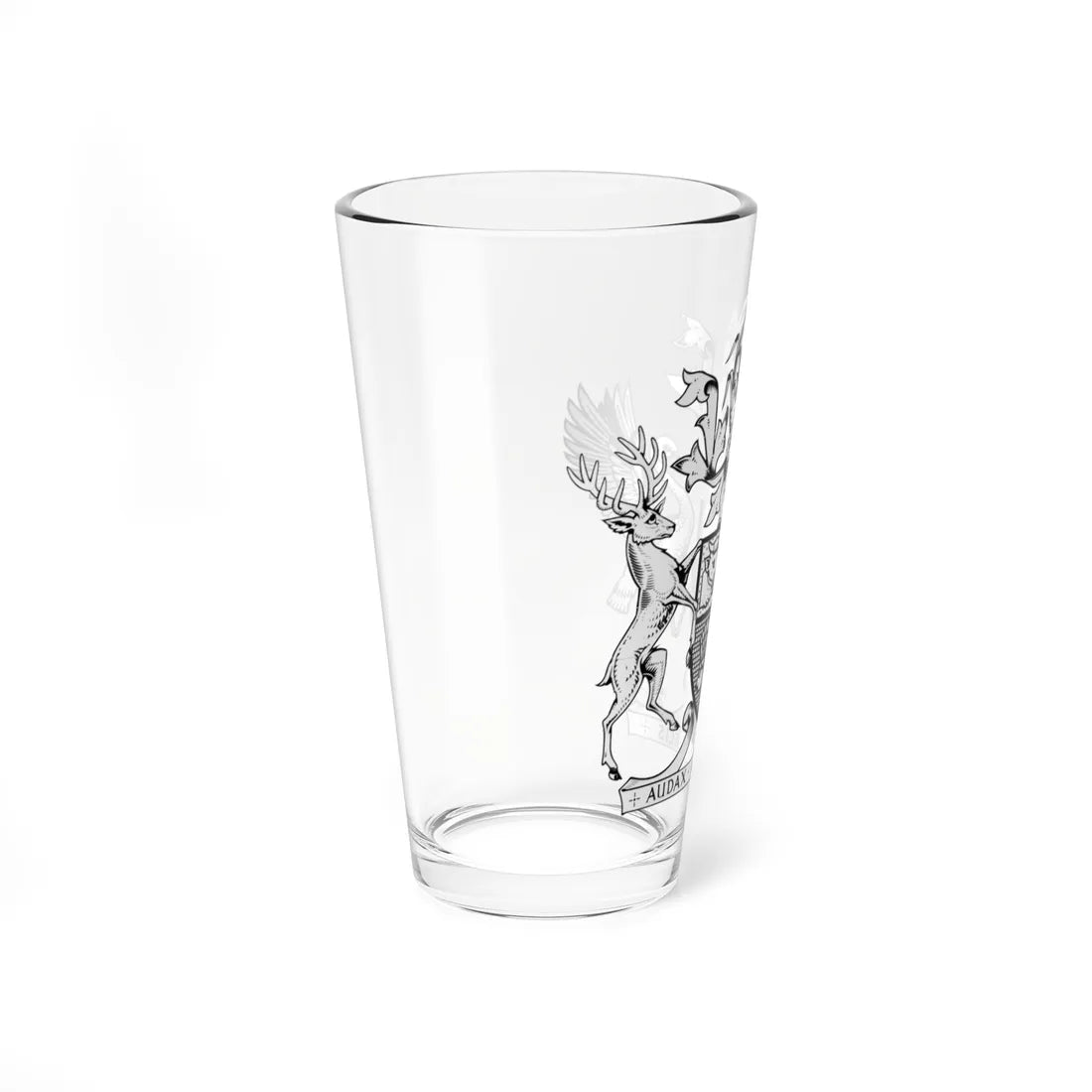 Coat of arms of Queensland BW (Australia) (Coat of Arms) Pint Glass 16oz - Go Mug Yourself