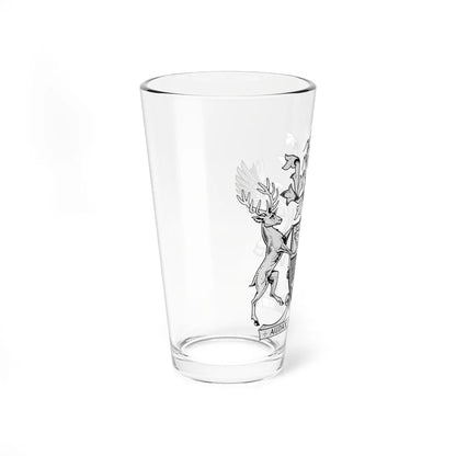 Coat of arms of Queensland BW (Australia) (Coat of Arms) Pint Glass 16oz - Go Mug Yourself