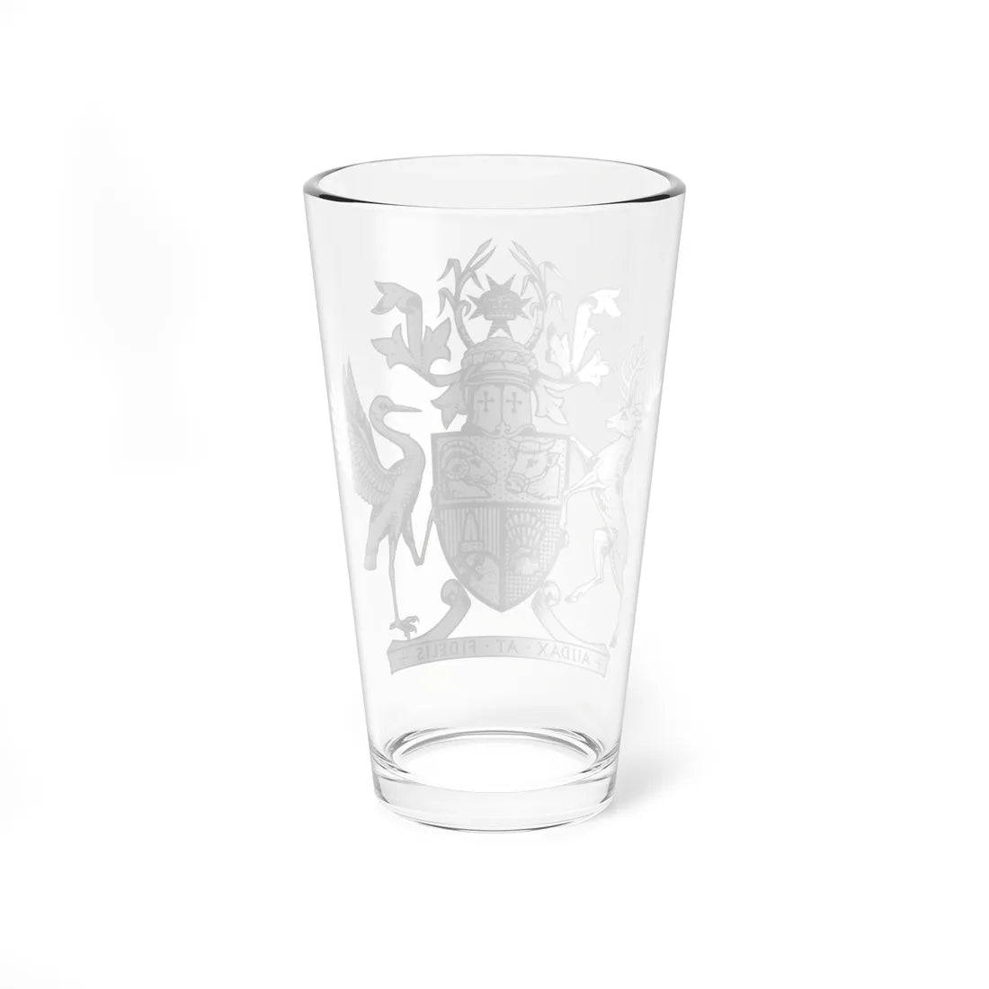 Coat of arms of Queensland BW (Australia) (Coat of Arms) Pint Glass 16oz - Go Mug Yourself