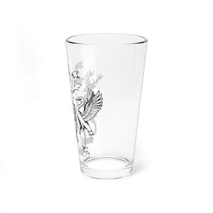 Coat of arms of Queensland BW (Australia) (Coat of Arms) Pint Glass 16oz - Go Mug Yourself