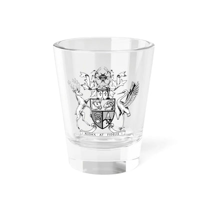 Coat of arms of Queensland BW (Australia) (Coat of Arms) Shot Glass 1.5oz 1.5oz - Go Mug Yourself