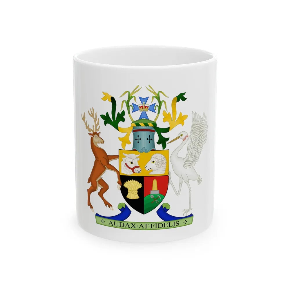 Coat of Arms of Queensland - White Coffee Mug-11oz-Go Mug Yourself