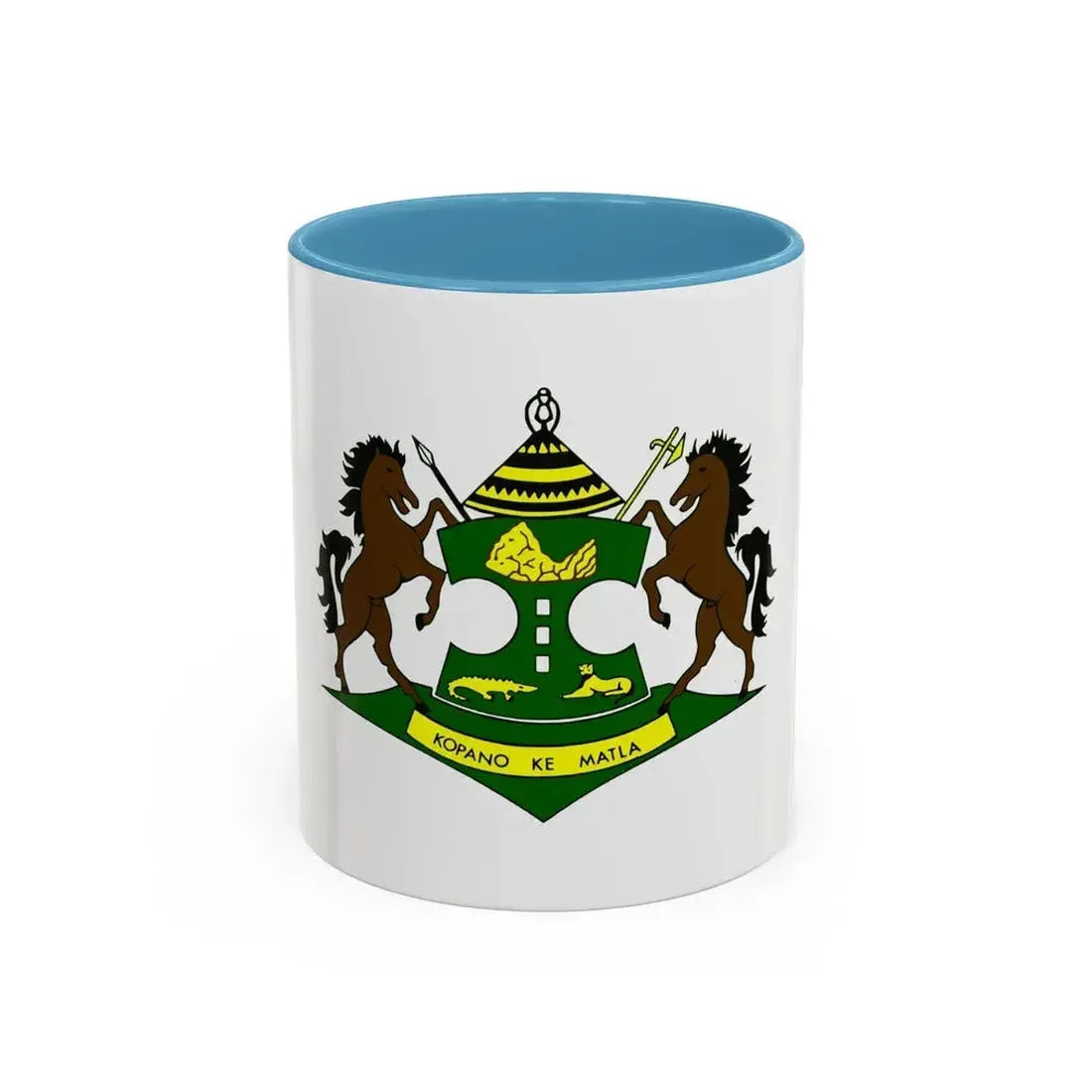 Coat of arms of QwaQwa - Accent Coffee Mug 11oz Light Blue - Go Mug Yourself