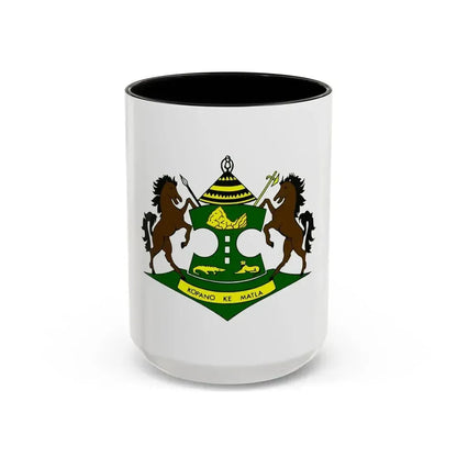 Coat of arms of QwaQwa - Accent Coffee Mug 15oz Black - Go Mug Yourself