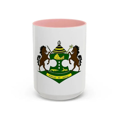 Coat of arms of QwaQwa - Accent Coffee Mug 15oz Pink - Go Mug Yourself