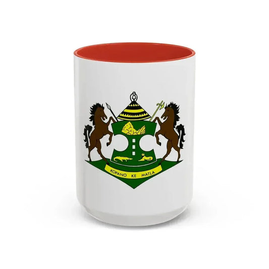 Coat of arms of QwaQwa - Accent Coffee Mug 15oz Red - Go Mug Yourself
