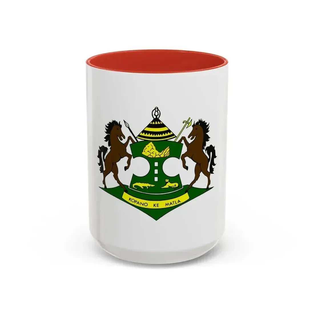 Coat of arms of QwaQwa - Accent Coffee Mug 15oz Red - Go Mug Yourself