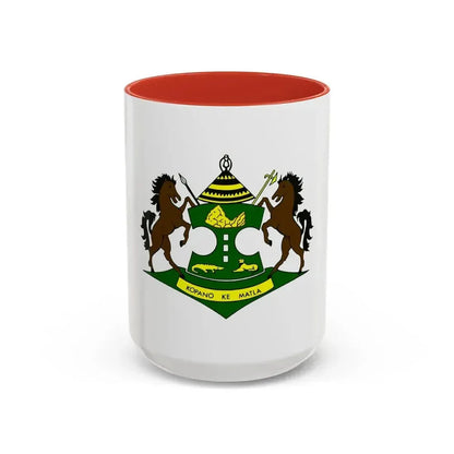 Coat of arms of QwaQwa - Accent Coffee Mug 15oz Red - Go Mug Yourself