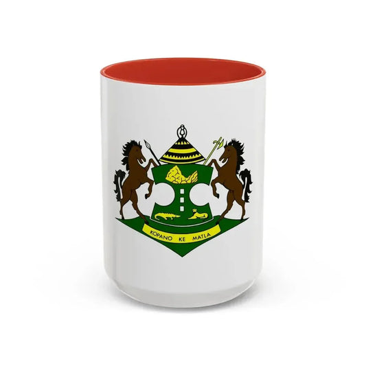 Coat of arms of QwaQwa - Accent Coffee Mug 15oz Red - Go Mug Yourself