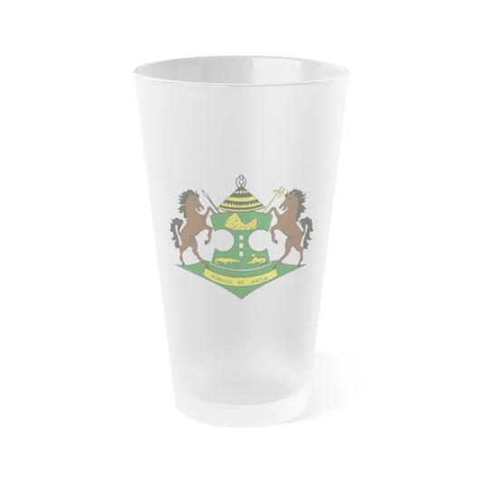 Coat of arms of QwaQwa - Frosted Pint Glass 16oz-Go Mug Yourself