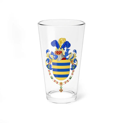 Coat of Arms of Rafael Hipólito Mejía Domínguez Order of Isabella the Catholic (Spain) (Coat of Arms) Pint Glass 16oz 16oz - Go Mug Yourself