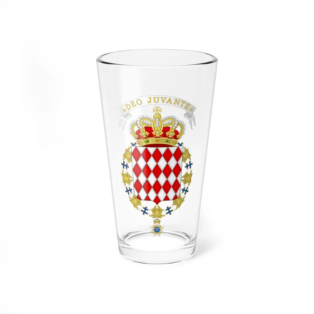 Coat of Arms of Rainier III of Monaco Order of the Seraphim (Spain) (Coat of Arms) Pint Glass 16oz 16oz - Go Mug Yourself