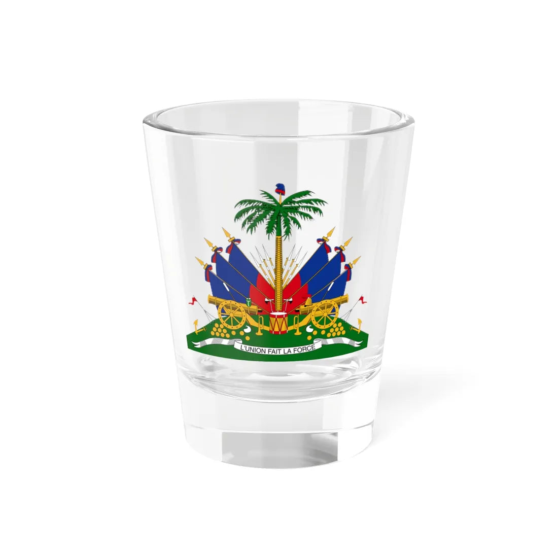 Coat of arms of Republic of Haiti 1859-1964 (Haiti) (Coat of Arms) Shot Glass 1.5oz 1.5oz - Go Mug Yourself