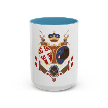 Coat of arms of Revolutionary Serbia - Accent Coffee Mug 15oz Light Blue - Go Mug Yourself