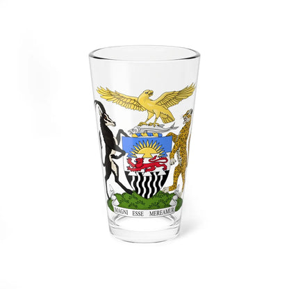 Coat of arms of Rhodesia and Nyasaland 1953-1963 (Zimbabwe) (Coat of Arms) Pint Glass 16oz 16oz - Go Mug Yourself