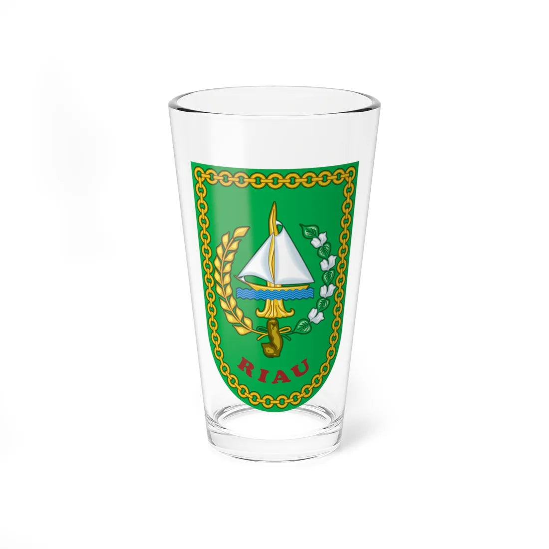 Coat of arms of Riau (Indonesia) (Coat of Arms) Pint Glass 16oz 16oz - Go Mug Yourself