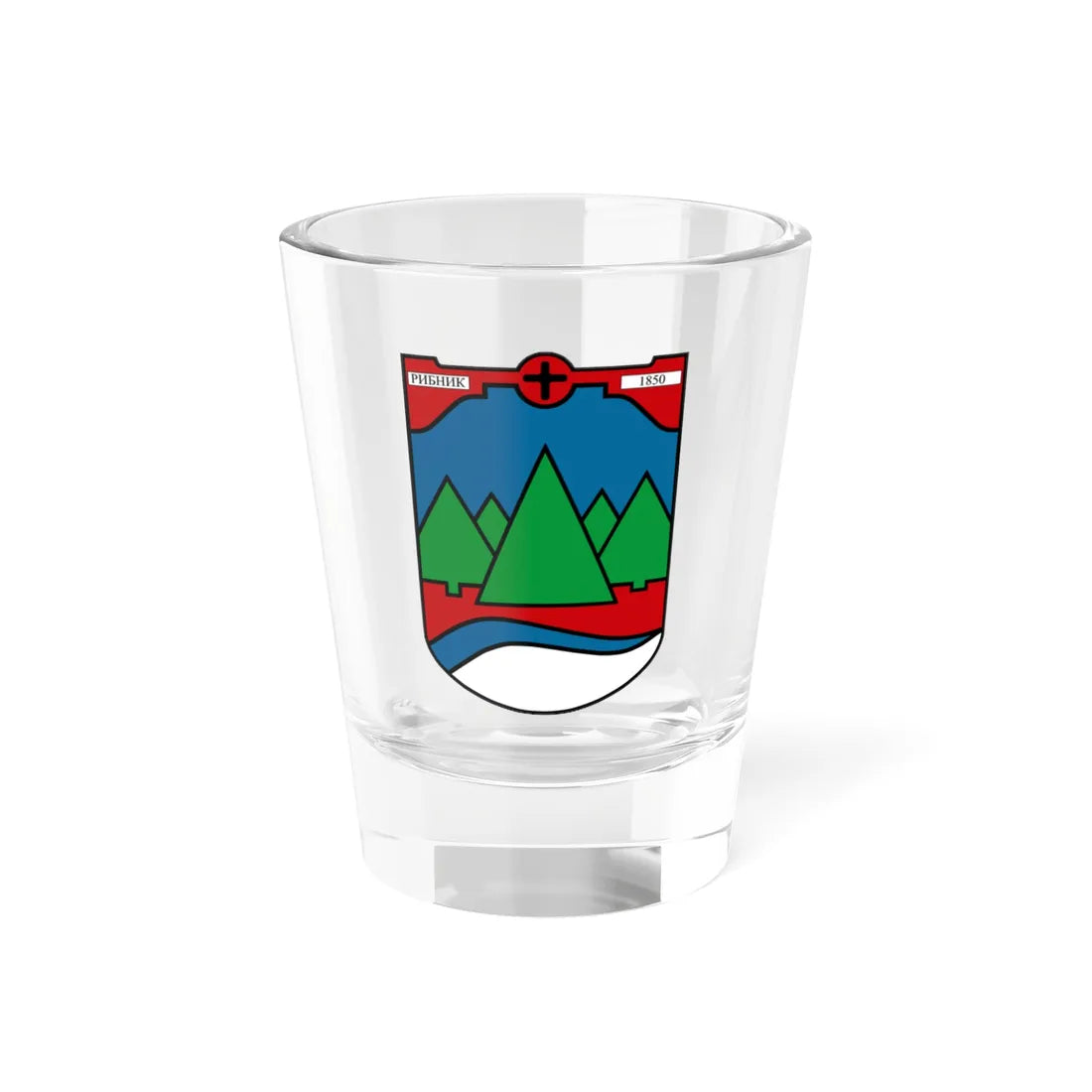Coat of arms of Ribnik (Bosnia and Herzegovina) (Coat of Arms) Shot Glass 1.5oz 1.5oz - Go Mug Yourself