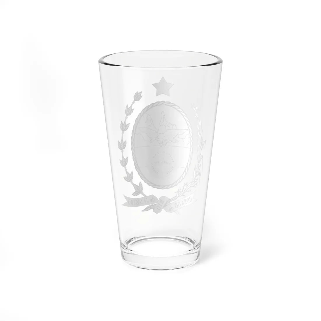 Coat of arms of Rio de Janeiro state - black (Brazil) (Coat of Arms) Pint Glass 16oz - Go Mug Yourself