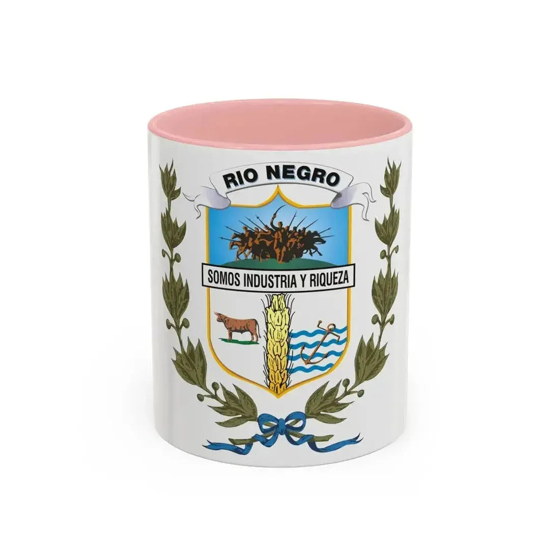 Coat of arms of Rio Negro Department - Accent Coffee Mug 11oz Pink - Go Mug Yourself