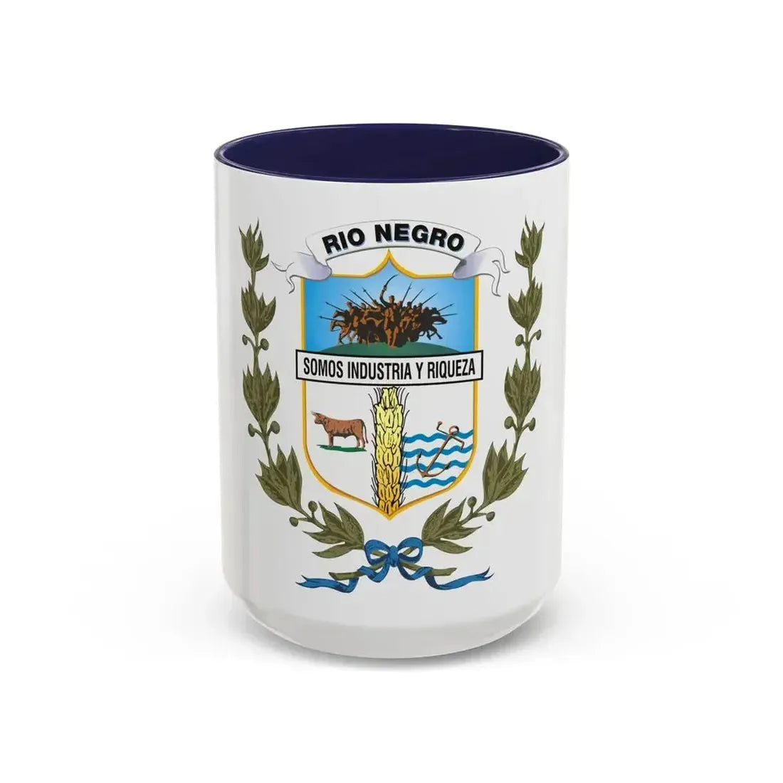 Coat of arms of Rio Negro Department - Accent Coffee Mug 15oz Navy - Go Mug Yourself