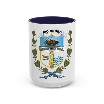 Coat of arms of Rio Negro Department - Accent Coffee Mug 15oz Navy - Go Mug Yourself