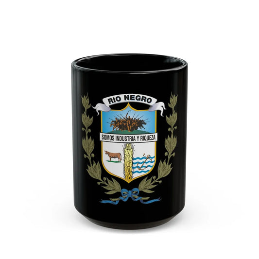 Coat of arms of Rio Negro Department - Black Coffee Mug-15oz-Go Mug Yourself