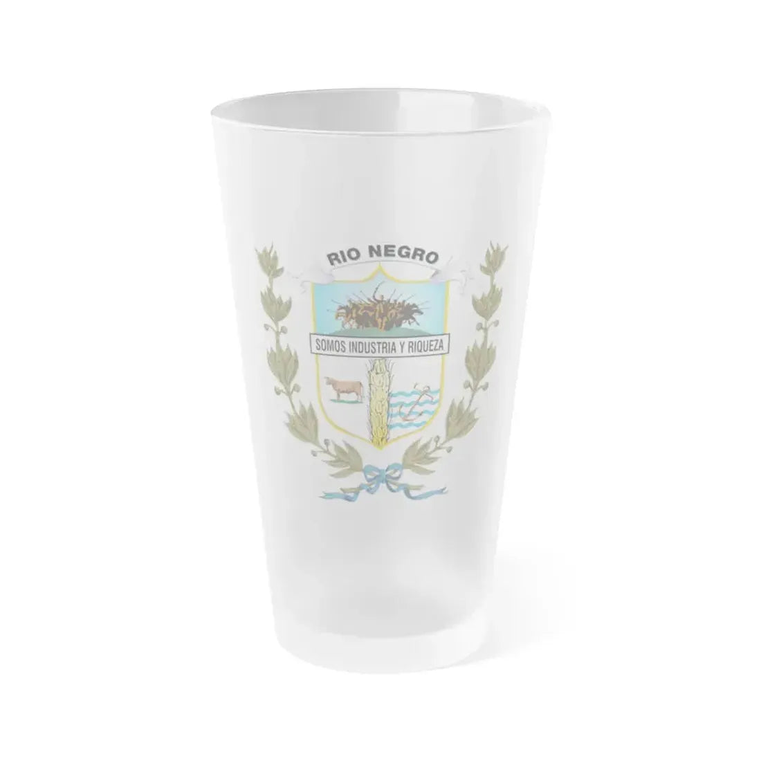 Coat of arms of Rio Negro Department - Frosted Pint Glass 16oz Default Title - Go Mug Yourself