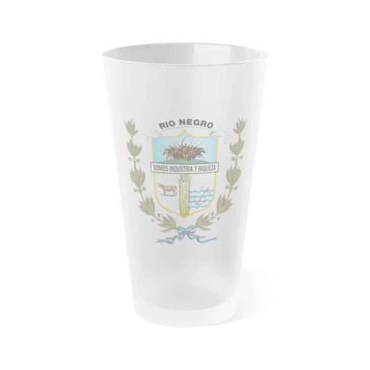 Coat of arms of Rio Negro Department - Frosted Pint Glass 16oz Default Title - Go Mug Yourself