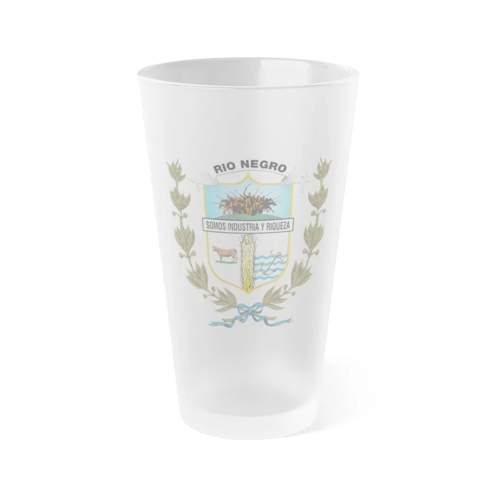 Coat of arms of Rio Negro Department - Frosted Pint Glass 16oz-Go Mug Yourself