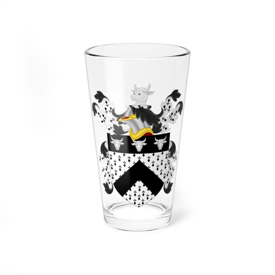 Coat of Arms of Robert Beverly (United States) (Coat of Arms) Pint Glass 16oz 16oz - Go Mug Yourself