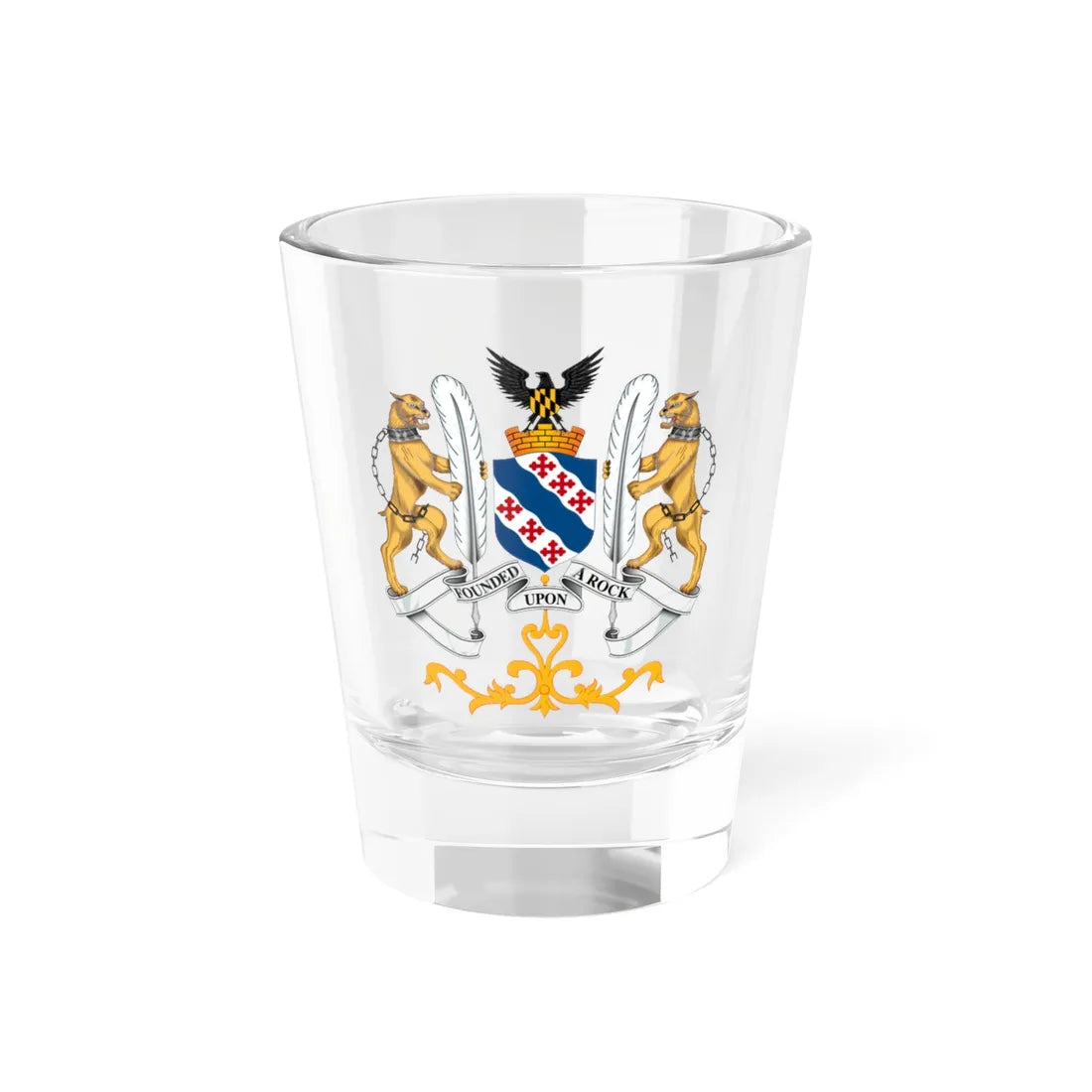 Coat of arms of Rockville Maryland (United States) (Coat of Arms) Shot Glass 1.5oz 1.5oz - Go Mug Yourself