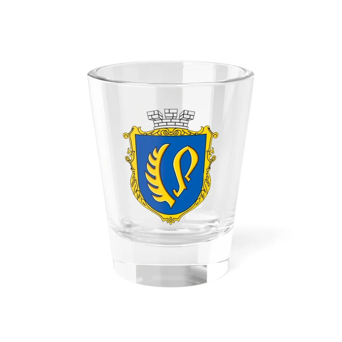 Coat of Arms of Rohatyn modern (Ukraine) (Coat of Arms) Shot Glass 1.5oz 1.5oz - Go Mug Yourself