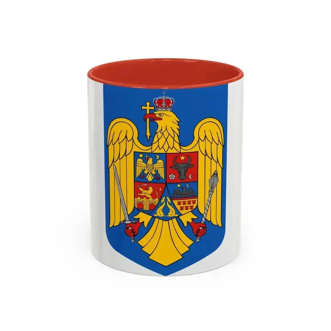 Coat of arms of Romania - Accent Coffee Mug 11oz Red - Go Mug Yourself