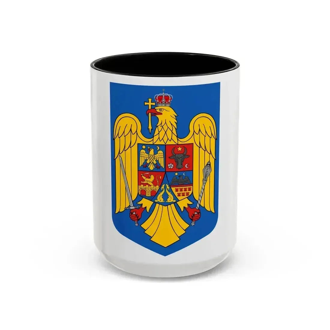 Coat of arms of Romania - Accent Coffee Mug 15oz Black - Go Mug Yourself