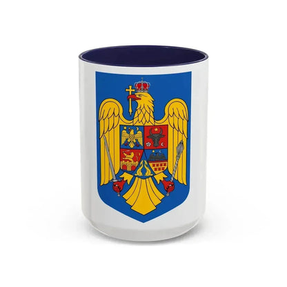 Coat of arms of Romania - Accent Coffee Mug 15oz Navy - Go Mug Yourself