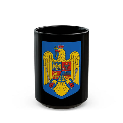 Coat of arms of Romania - Black Coffee Mug-15oz-Go Mug Yourself