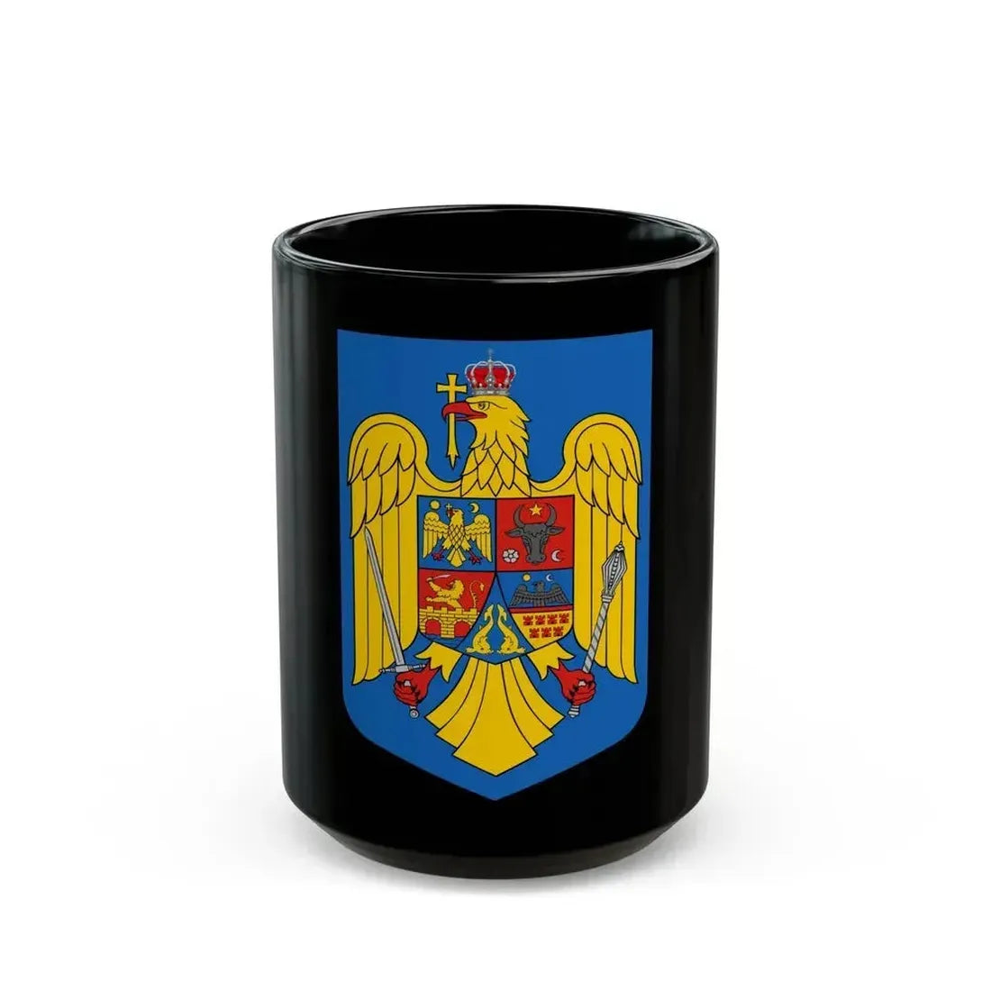 Coat of arms of Romania - Black Coffee Mug 15oz - Go Mug Yourself