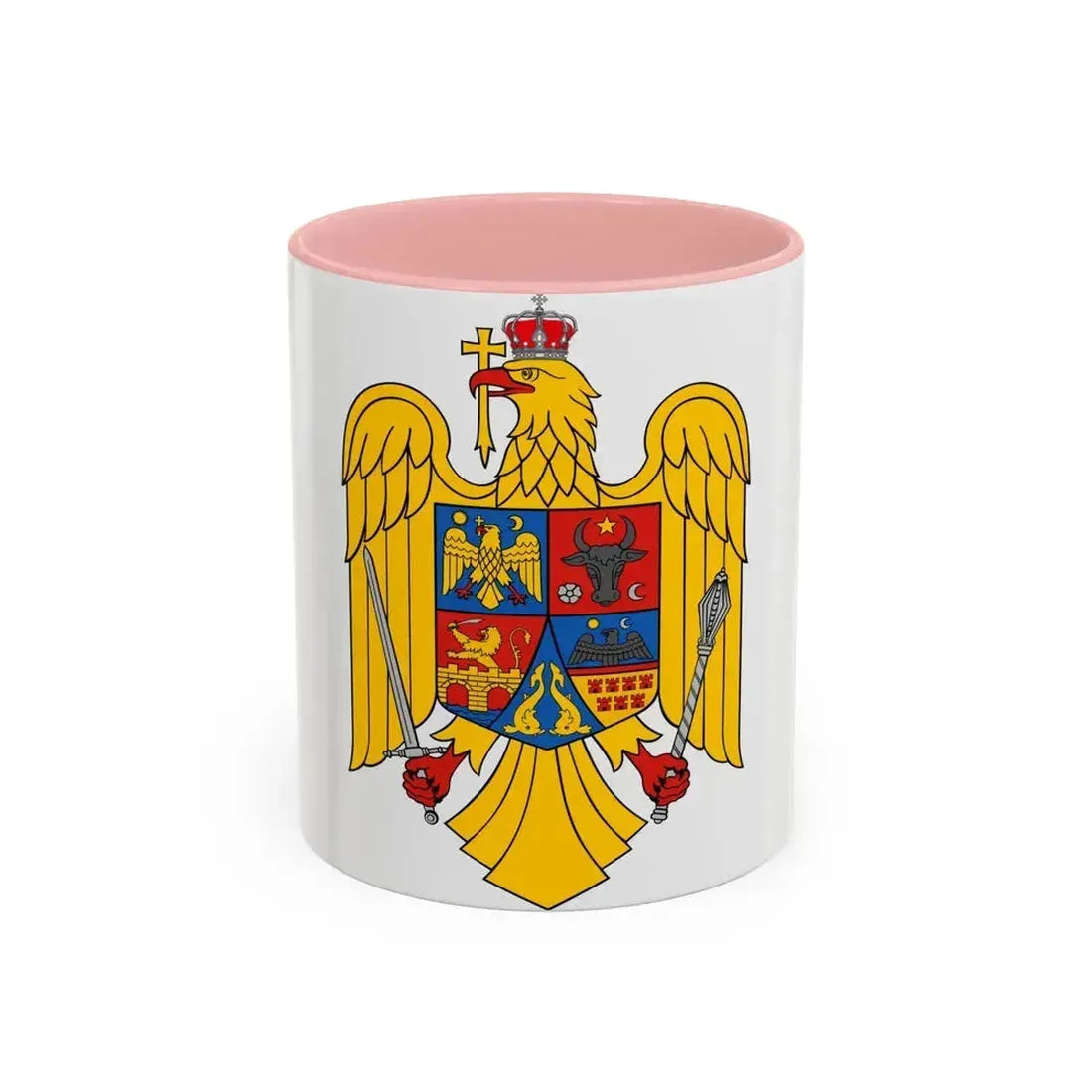 Coat of arms of Romania Eagle - Accent Coffee Mug 11oz Pink - Go Mug Yourself