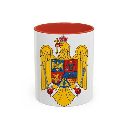 Coat of arms of Romania Eagle - Accent Coffee Mug 11oz Red - Go Mug Yourself