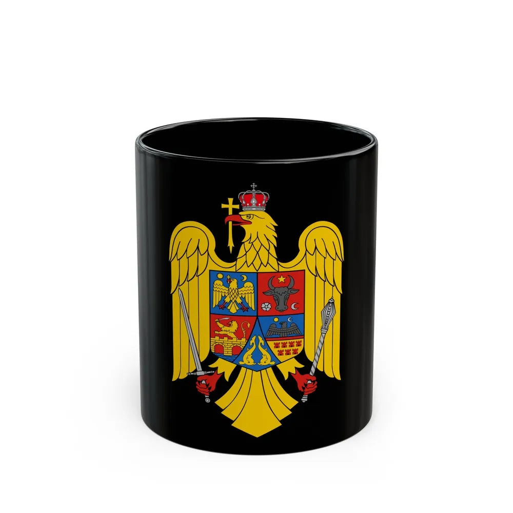 Coat of arms of Romania Eagle - Black Coffee Mug-11oz-Go Mug Yourself