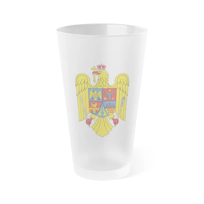 Coat of arms of Romania Eagle - Frosted Pint Glass 16oz-16oz-Frosted-Go Mug Yourself