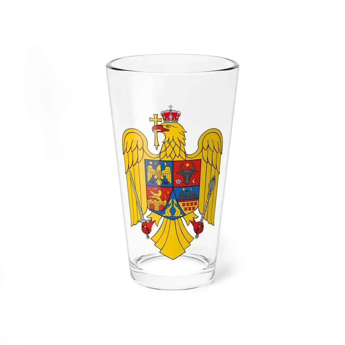 Coat of arms of Romania Eagle - Pint Glass 16oz 16oz - Go Mug Yourself