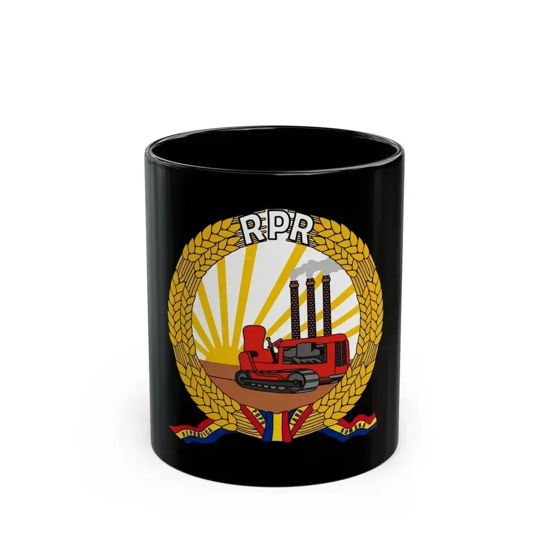 Coat of arms of Romania (January-March 1948) - Black Coffee Mug 11oz - Go Mug Yourself