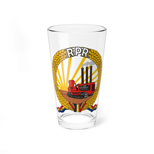 Coat of arms of Romania January-March 1948 (Oman) (Coat of Arms) Pint Glass 16oz 16oz - Go Mug Yourself
