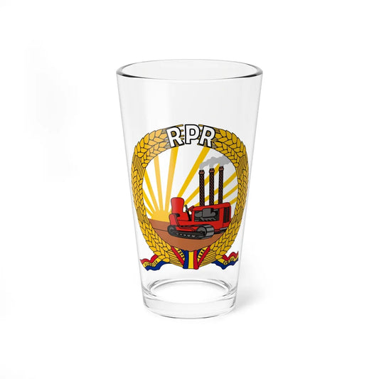 Coat of arms of Romania (January-March 1948) - Pint Glass 16oz-16oz-Go Mug Yourself