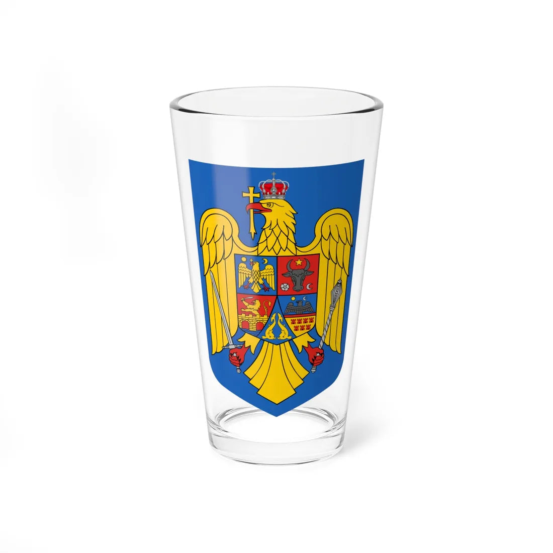 Coat of arms of Romania (Oman) (Coat of Arms) Pint Glass 16oz 16oz - Go Mug Yourself