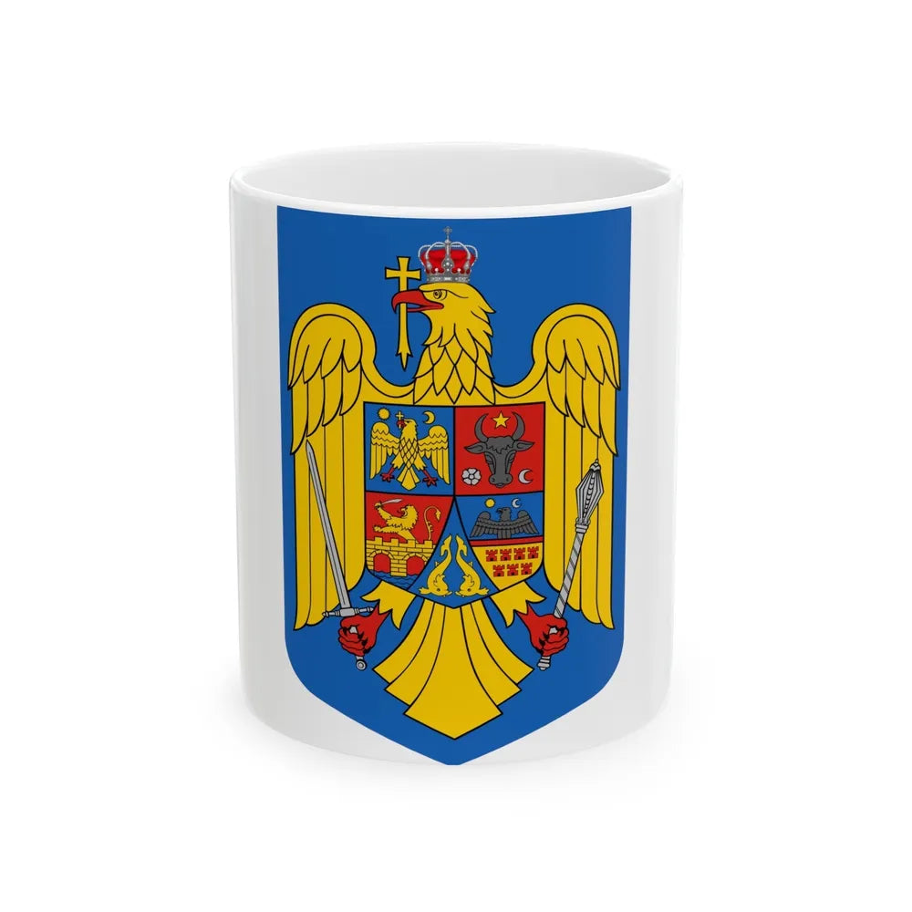 Coat of arms of Romania - White Coffee Mug-11oz-Go Mug Yourself