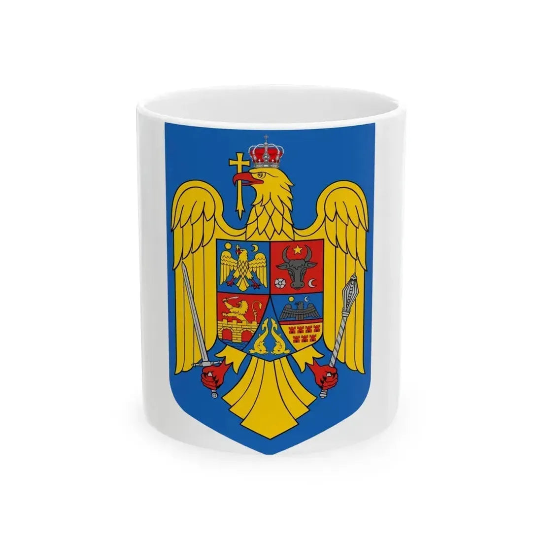 Coat of arms of Romania - White Coffee Mug 11oz - Go Mug Yourself
