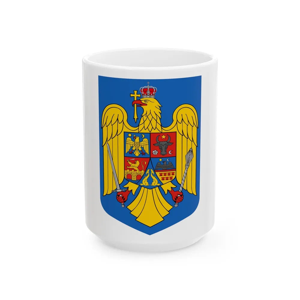 Coat of arms of Romania - White Coffee Mug-15oz-Go Mug Yourself